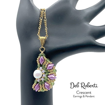 Crescent Earrings & Pendant, design by Deb Roberti