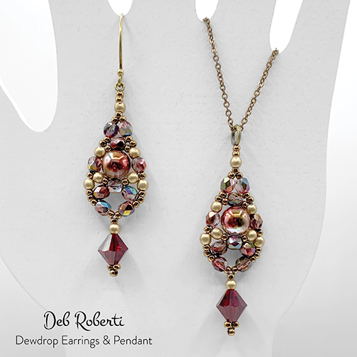 Dewdrop Earrings & Pendant, design by Deb Roberti