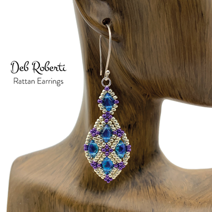 Rattan Earrings, design by Deb Roberti