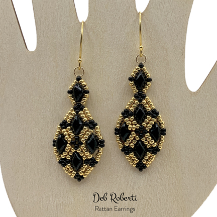 Rattan Earrings, design by Deb Roberti
