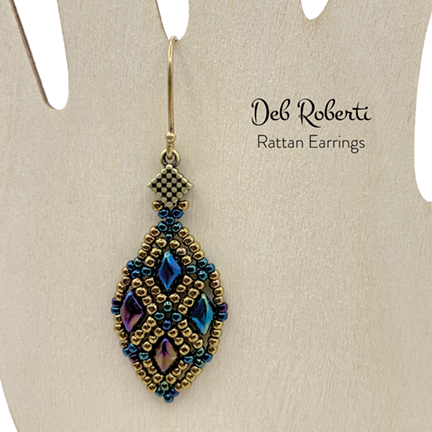 Rattan Earrings, design by Deb Roberti