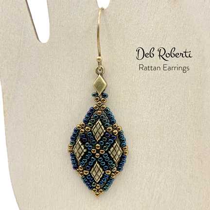 Rattan Earrings, design by Deb Roberti