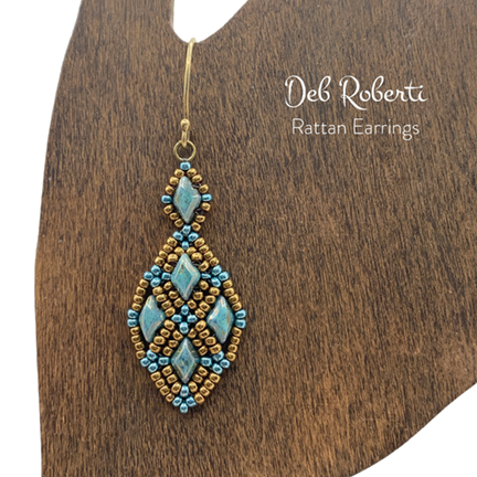 Rattan Earrings, design by Deb Roberti