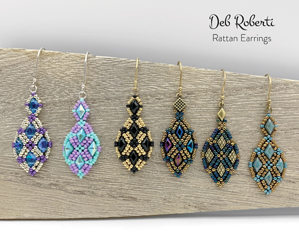 Rattan Earrings, design by Deb Roberti