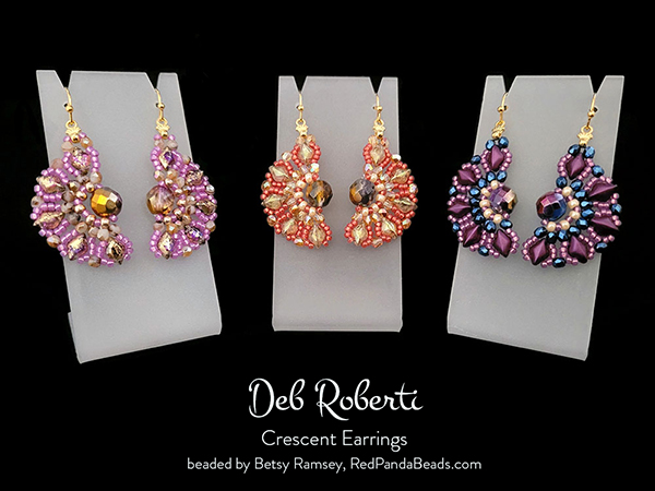 Crescent Earrings & Pendant, design by Deb Roberti