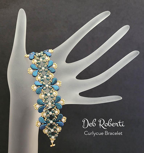 Curlycue Bracelet, design using Paisley Duo beads