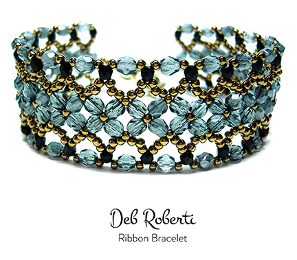 Ribbon Bracelet, crystal bracelet design by Deb Roberti