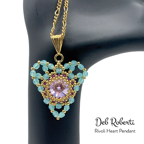Rivoli Heart Pendant, design by Deb Roberti