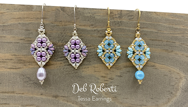 Tessa Earrings, design by Deb Roberti