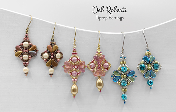 Tiptop Earrings, design by Deb Roberti