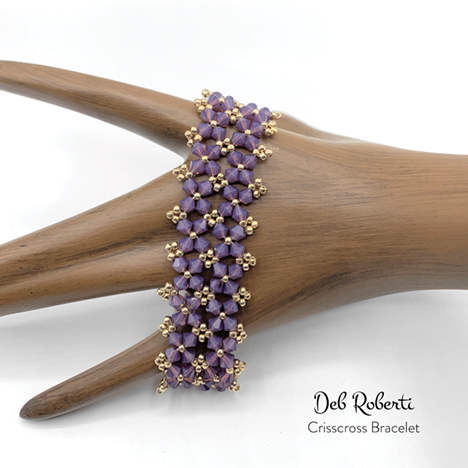 Crisscross Bracelet, free right angle weave pattern