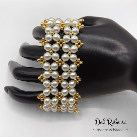 Crisscross Bracelet, free right angle weave pattern