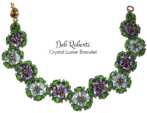 Crystal Luster Flower Bracelet