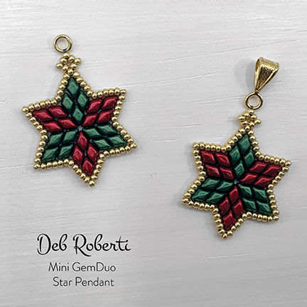 Mini GemDuo Star Pendant, free pattern by Deb Roberti