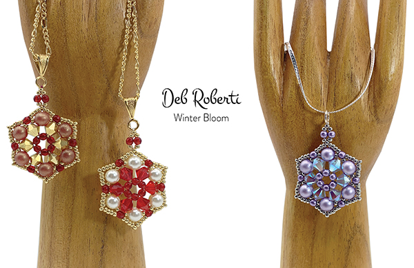 Winter Bloom Pendant, free crystal pendant pattern